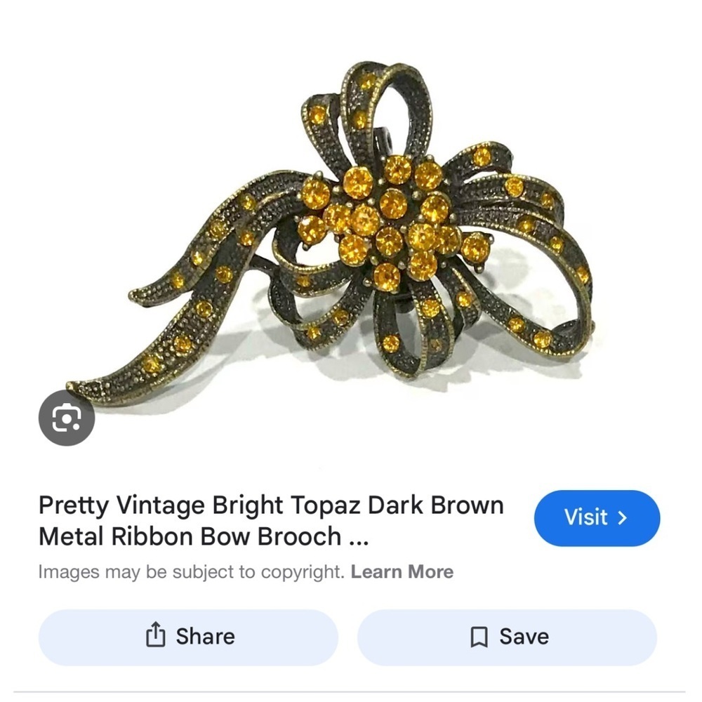 Black and Gold Floral Brooch